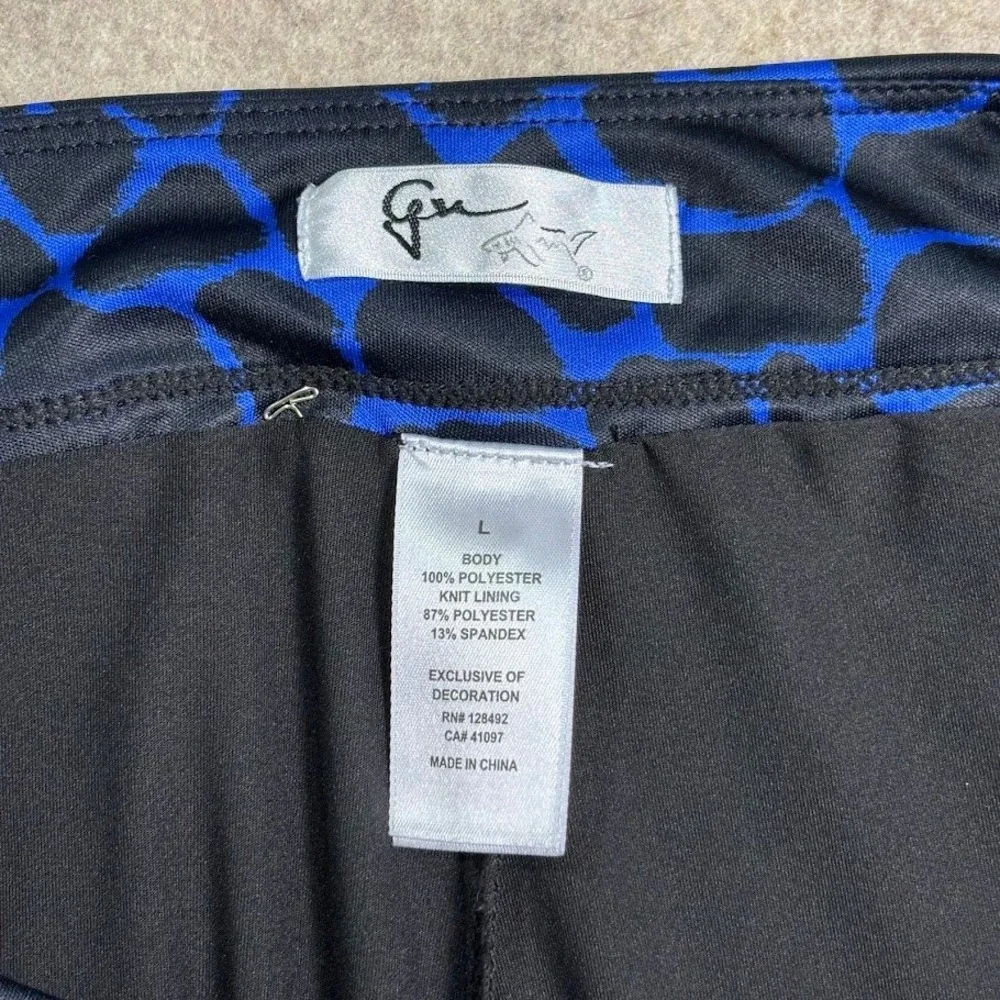 Greg Norman Golf Skort Womens L Blue Black Polyester Giraffe Animal Print